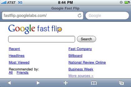 Google Fast Flip for iPhone
