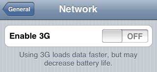 iPhone disable 3G