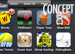 iPhone Folder Select/Paste