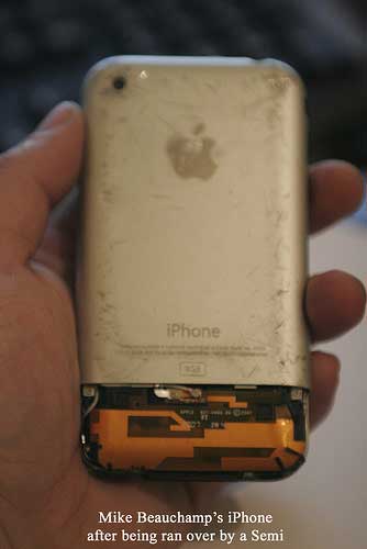 iPhone Survives Semi Truck