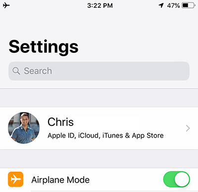 Airplane Mode on iPhone